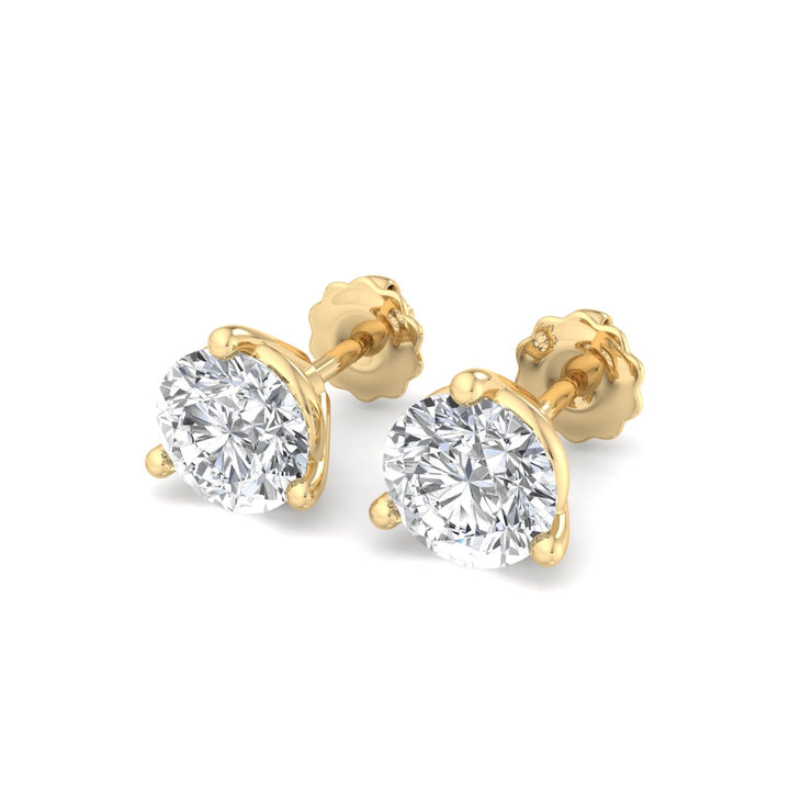 Round Cut Diamond Stud Earrings - Krishnashray