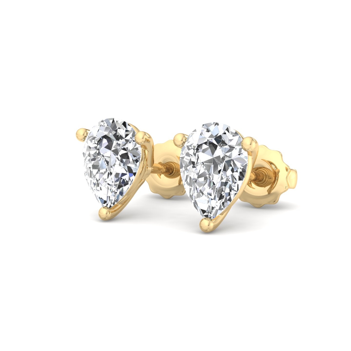 Heart-Shaped Diamond Stud Earrings - Krishnashray