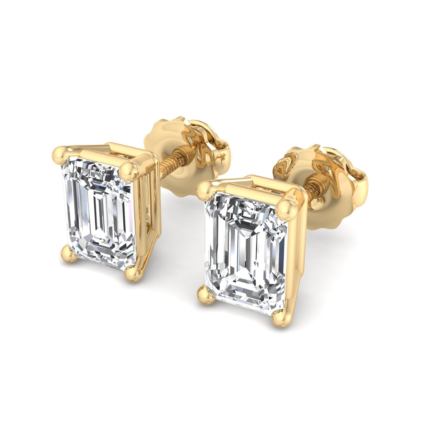 Golden Light Emerald Studs - Krishnashray