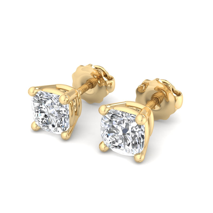 Cushion Cut Stud Earrings - Krishnashray