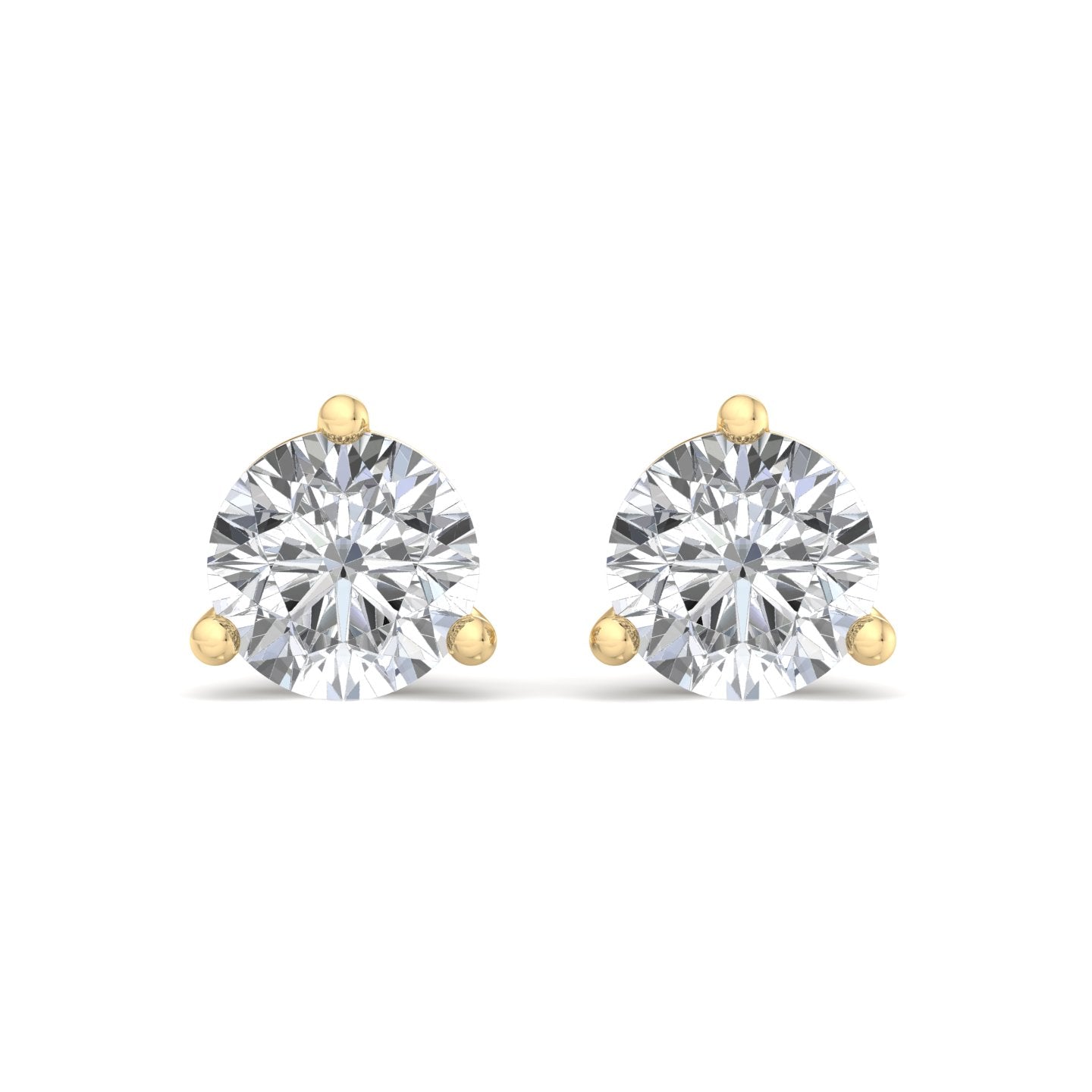 Round Cut Diamond Stud Earrings - Krishnashray