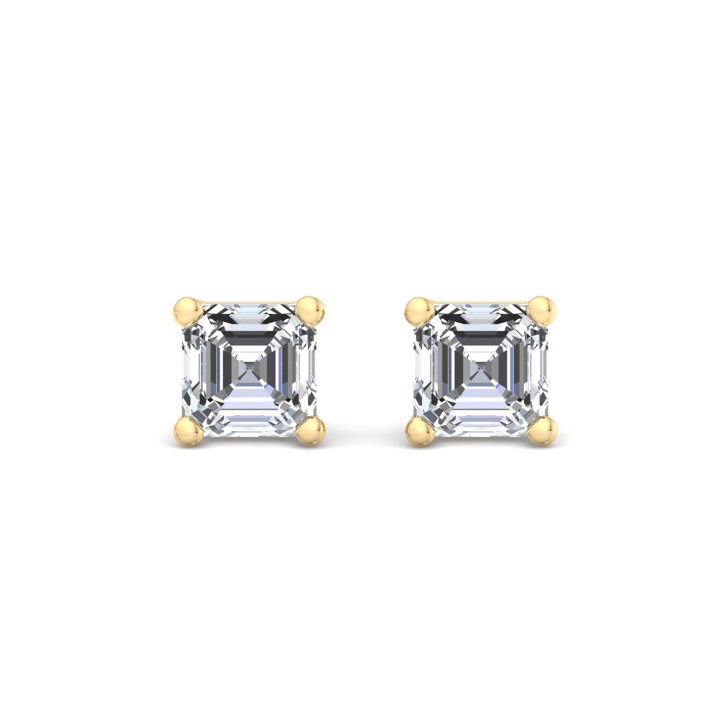 Emerald Cut Diamond Stud Earrings - Krishnashray
