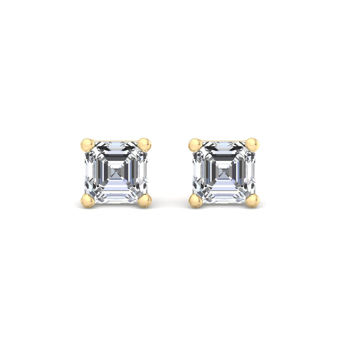 Emerald Cut Diamond Stud Earrings - Krishnashray