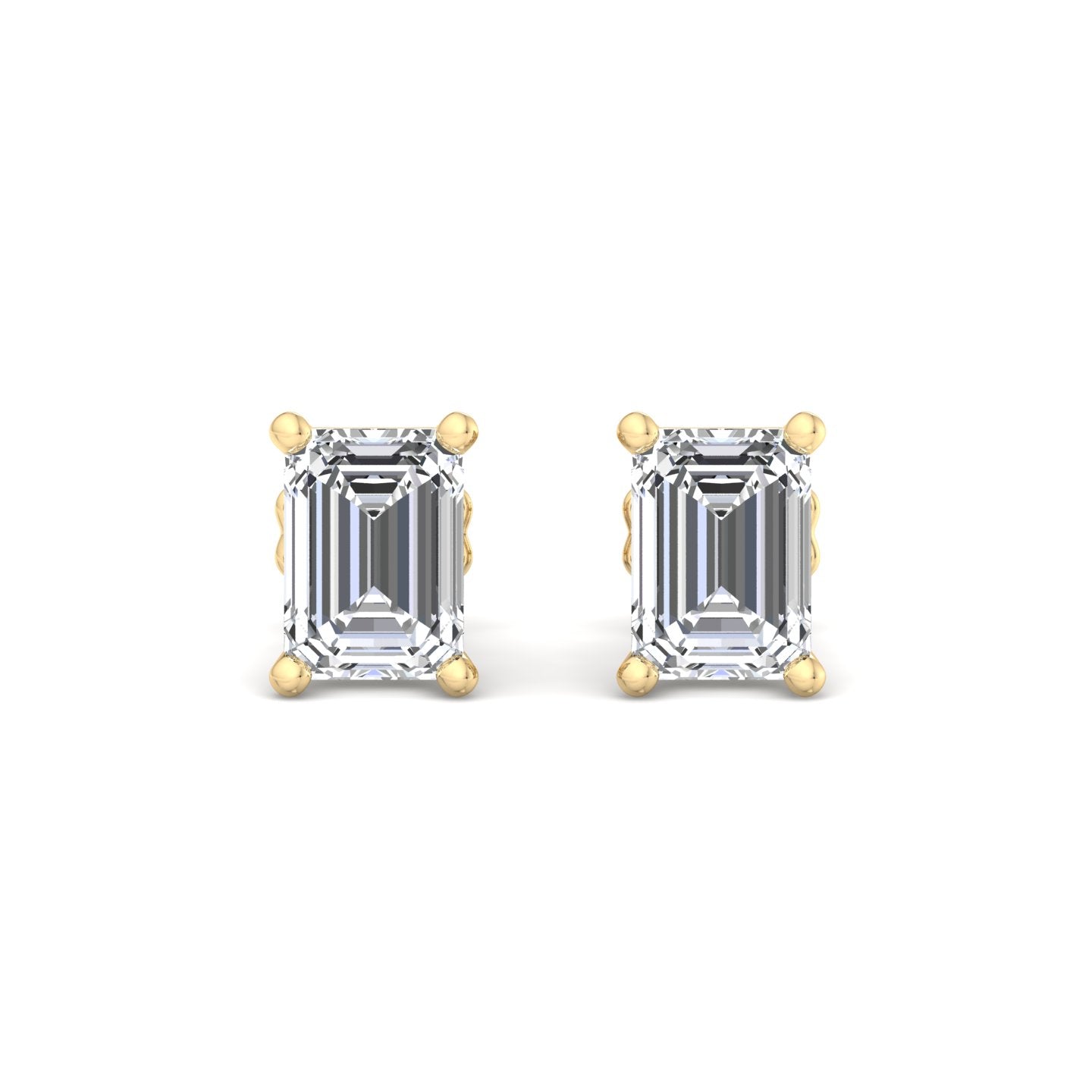 Emerald Cut Diamond Stud Earrings - Krishnashray