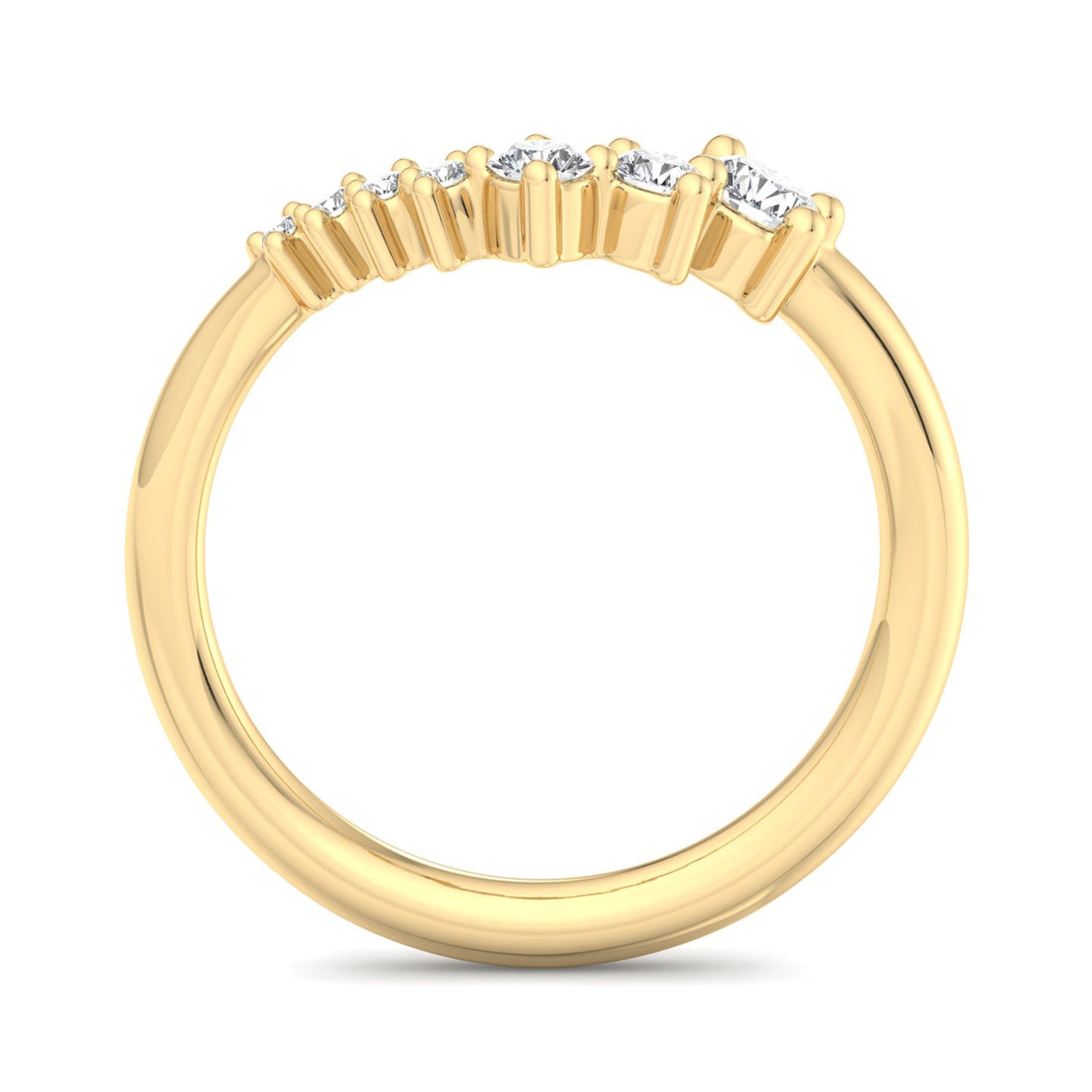 Elegant Diamond Curve Ring - Krishnashray
