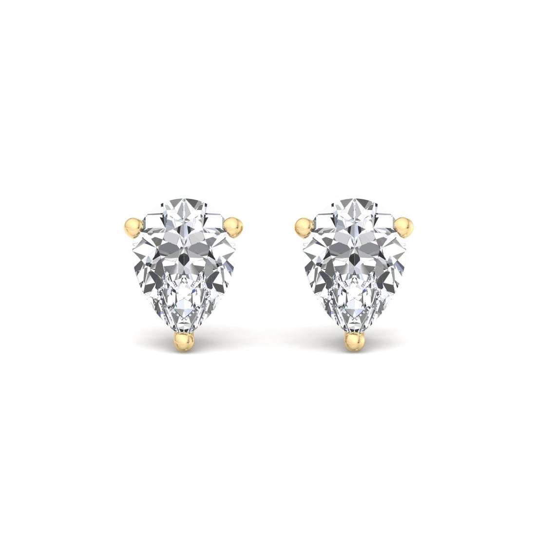 Heart-Shaped Diamond Stud Earrings - Krishnashray