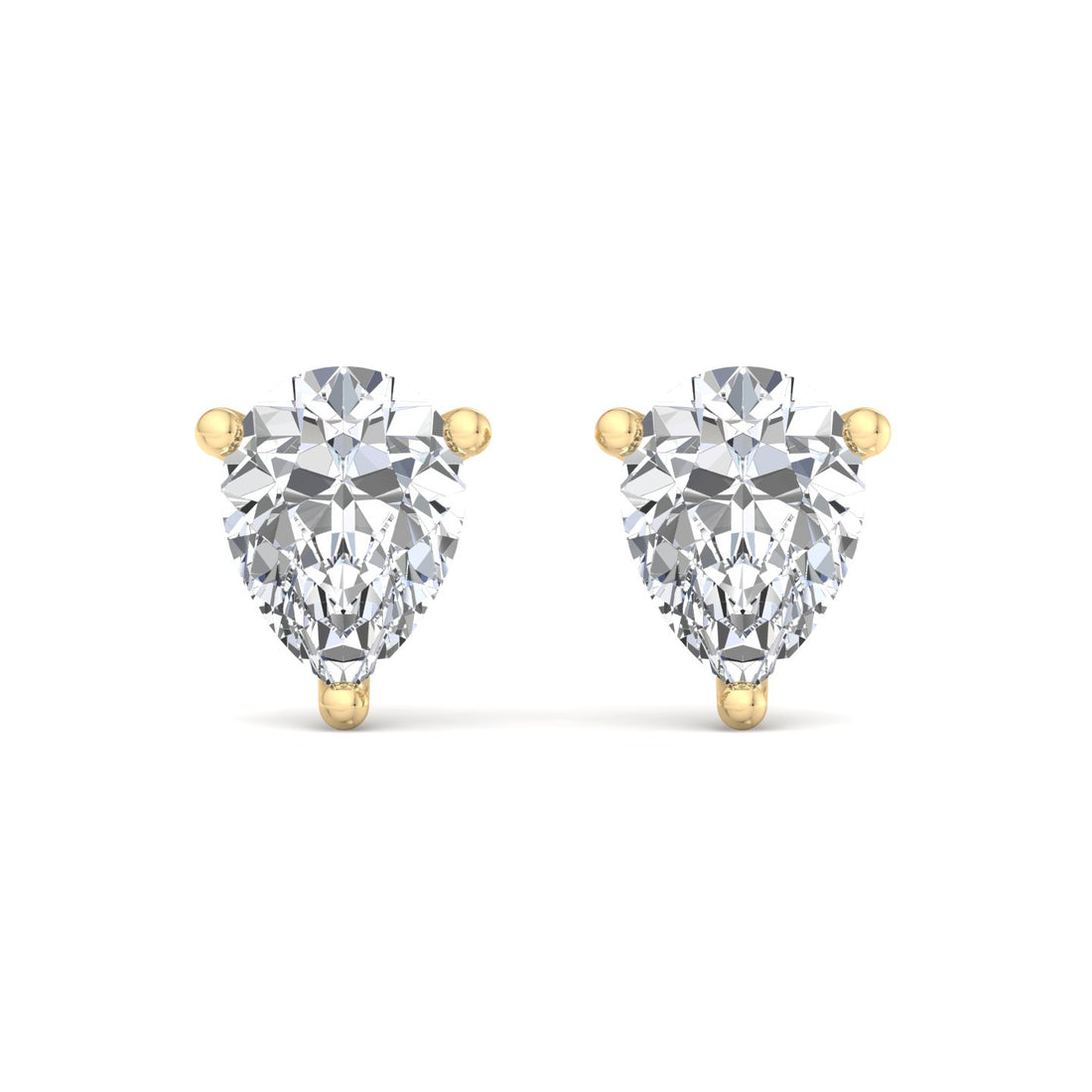Elegant Pear Diamond Stud Earrings - Krishnashray
