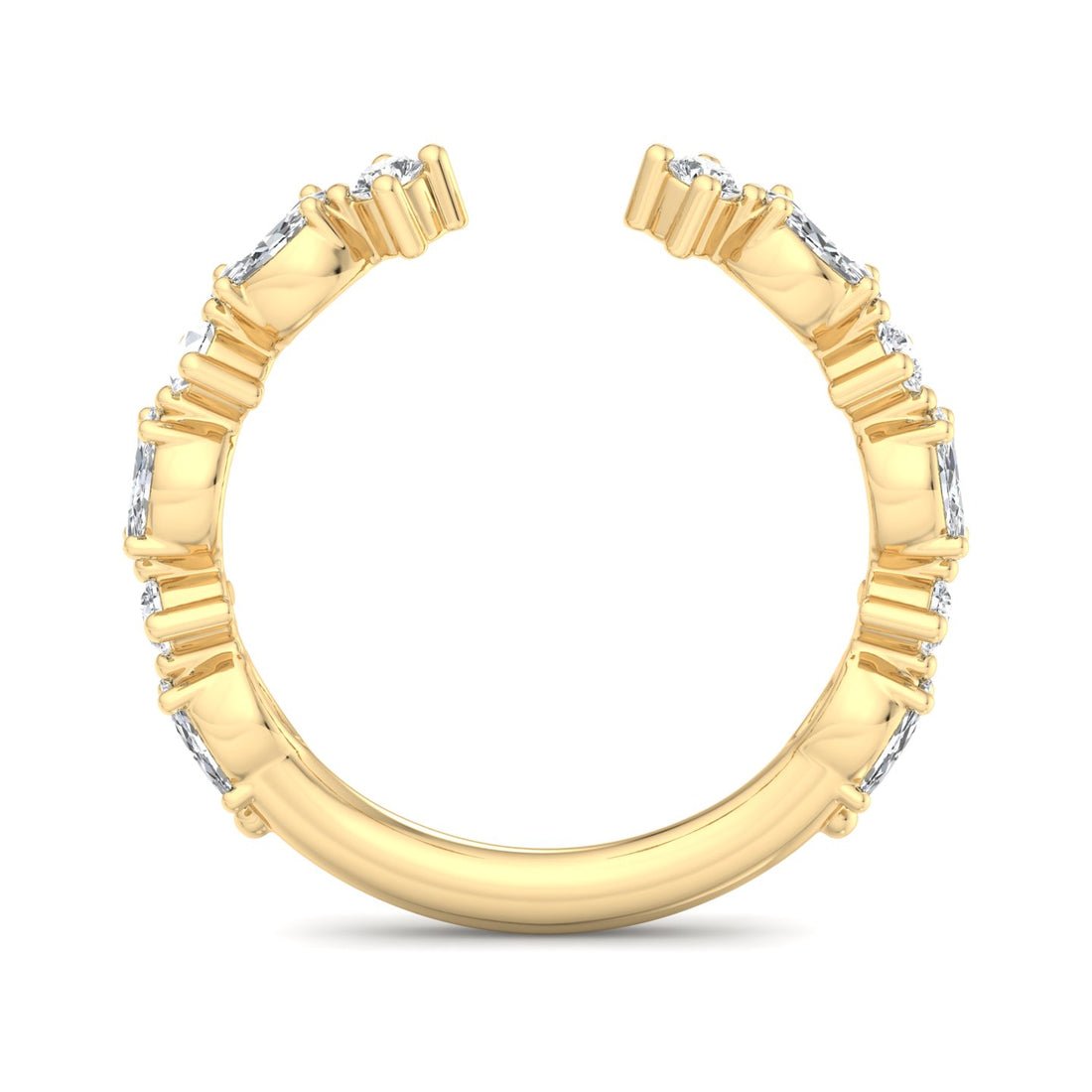 Open Gold Ring with Diamonds - Krishnashray