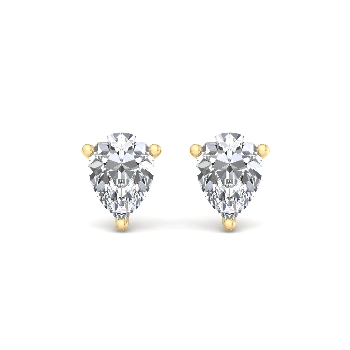 Heart-Shaped Diamond Stud Earrings - Krishnashray