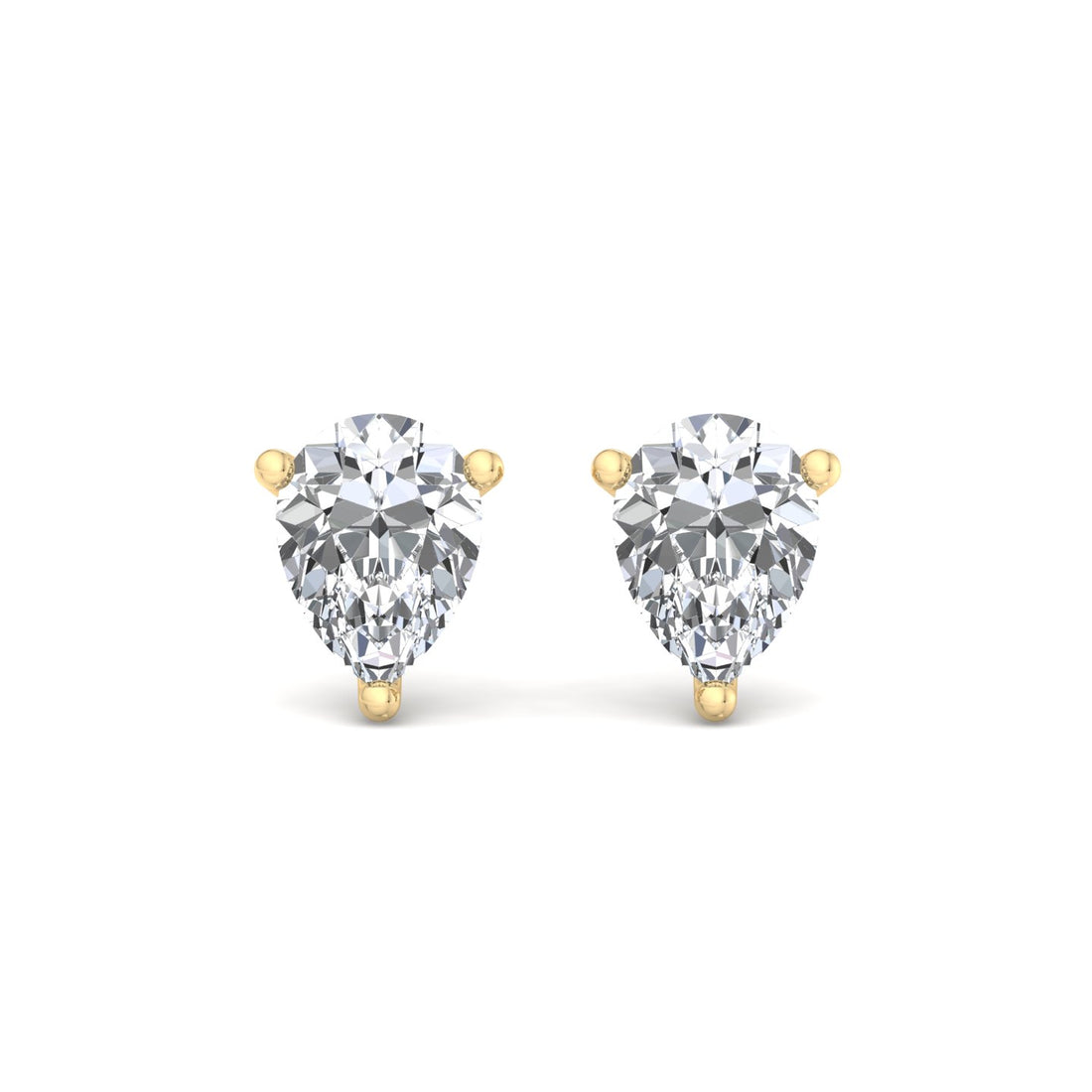 Heart-Shaped Diamond Stud Earrings
