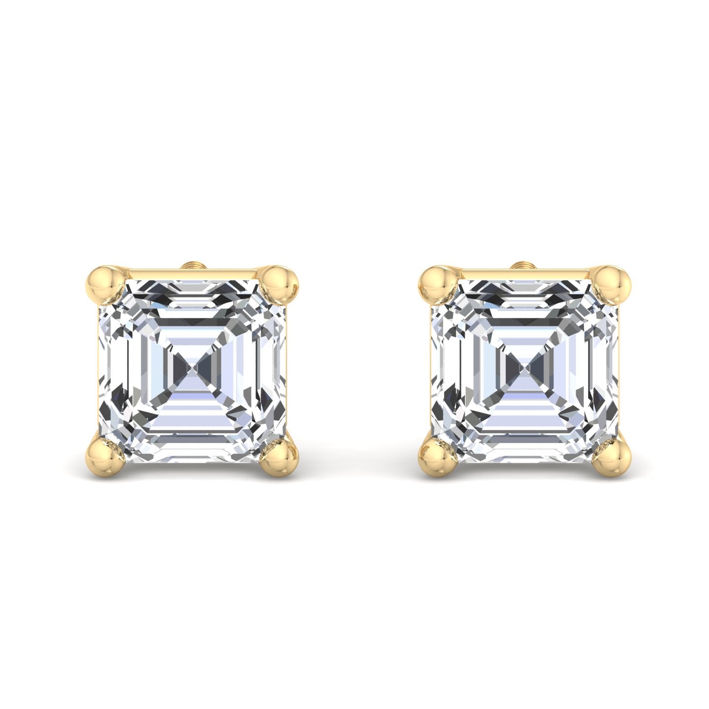 Asscher Cut Stud Earrings - Krishnashray