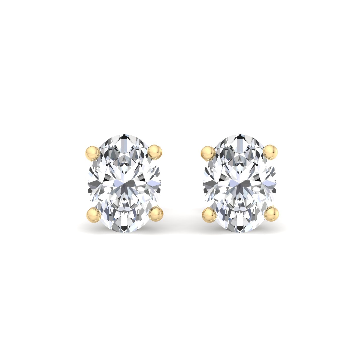 Oval Diamond Stud Earrings - Krishnashray