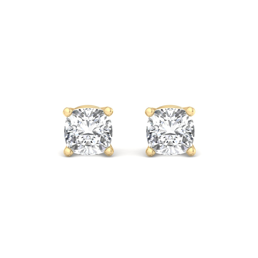 Cushion Cut Diamond Stud Earrings - Krishnashray