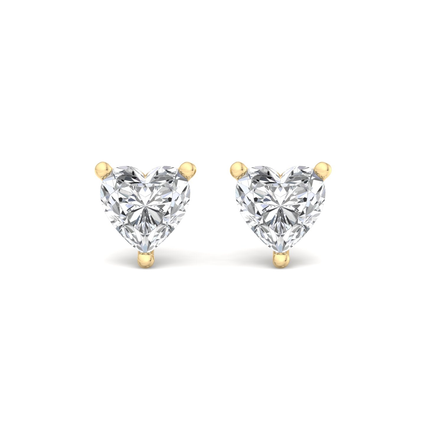 Heart-Shaped Diamond Stud Earrings - Krishnashray