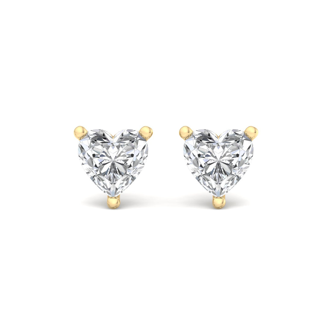 Heart-Shaped Diamond Stud Earrings - Krishnashray