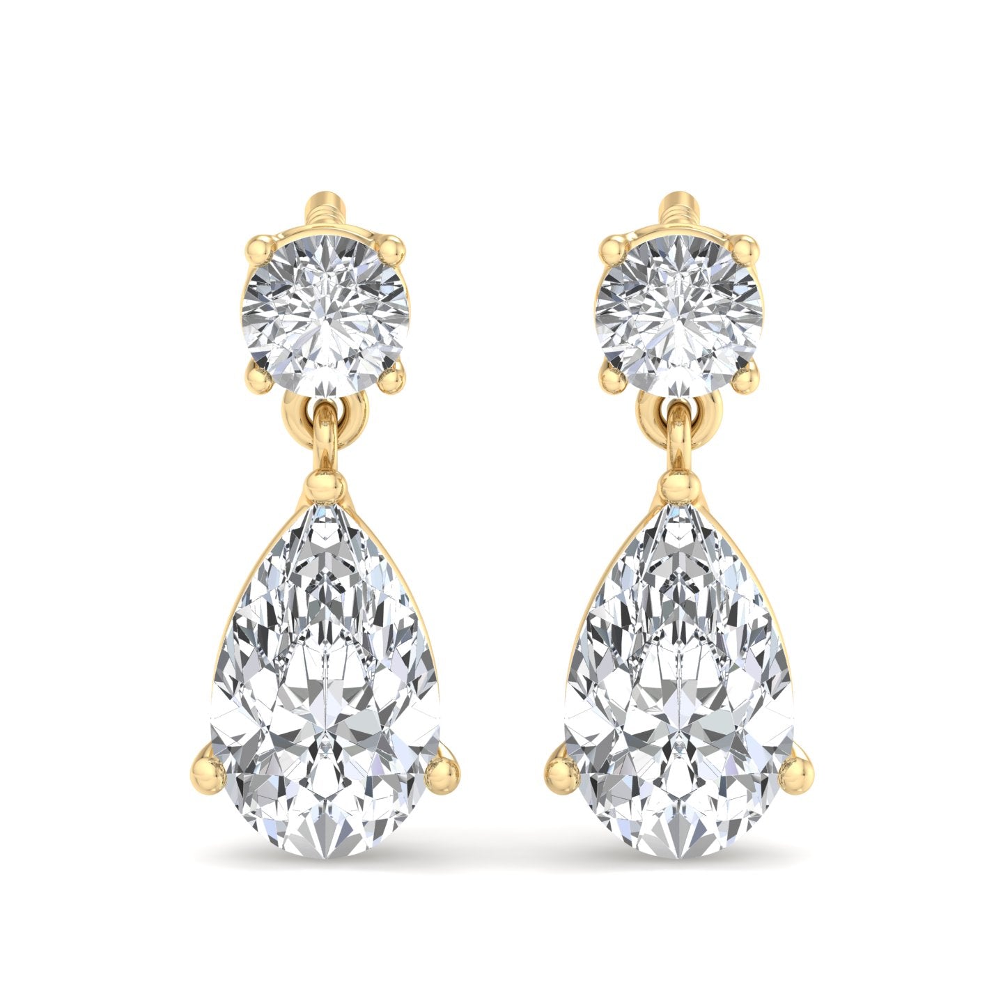 Teardrop Diamond Dangle Earrings - Krishnashray