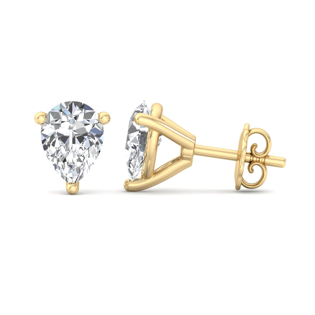 Elegant Pear Diamond Stud Earrings - Krishnashray