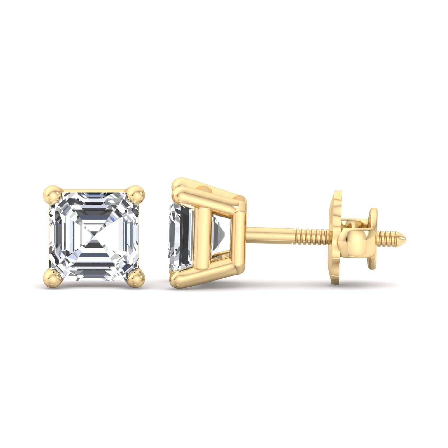 Asscher Cut Stud Earrings - Krishnashray