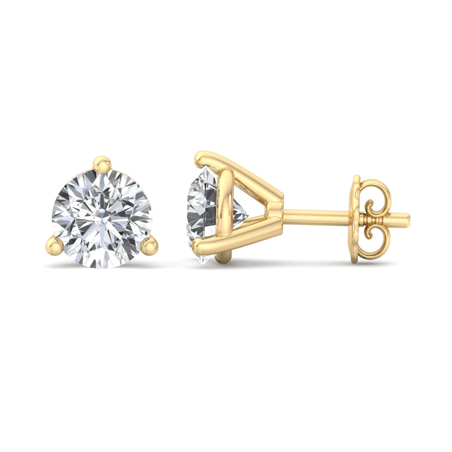 Round Cut Diamond Stud Earrings - Krishnashray