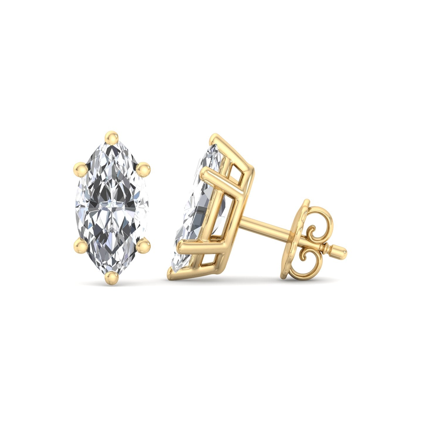 Marquise Diamond Stud Earrings - Krishnashray
