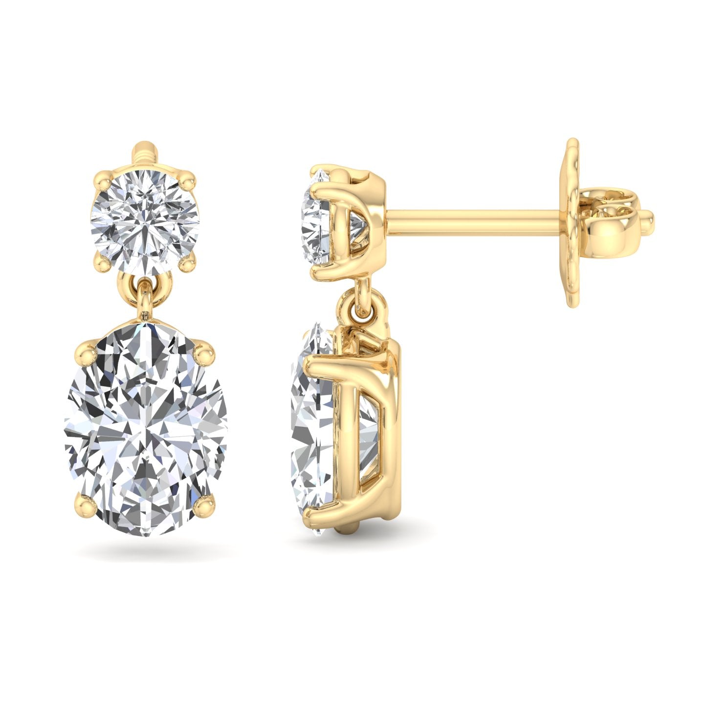 Teardrop Diamond Dangle Earrings - Krishnashray