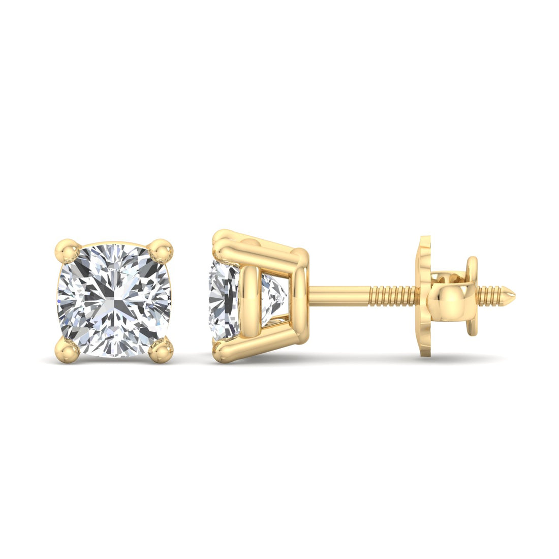 Cushion Cut Stud Earrings - Krishnashray