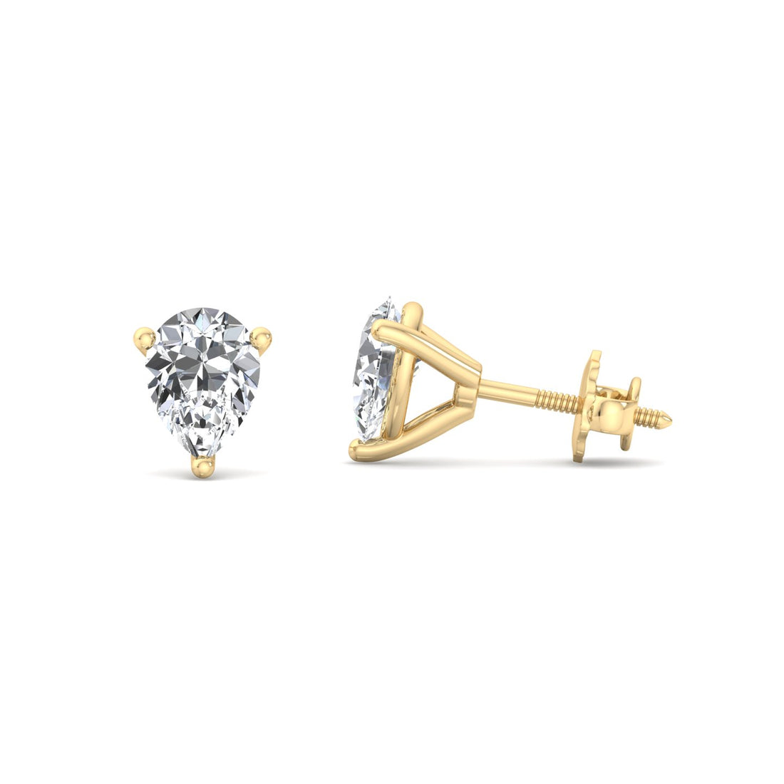 Heart-Shaped Diamond Stud Earrings