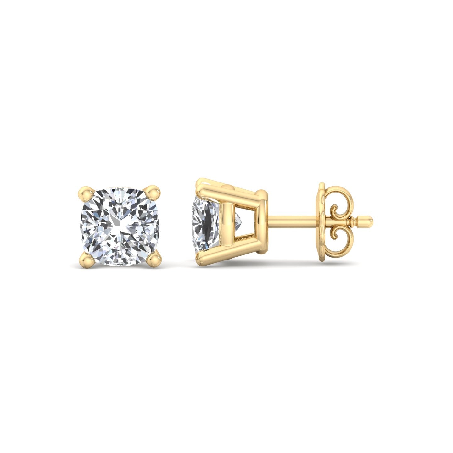 Cushion Cut Diamond Stud Earrings - Krishnashray
