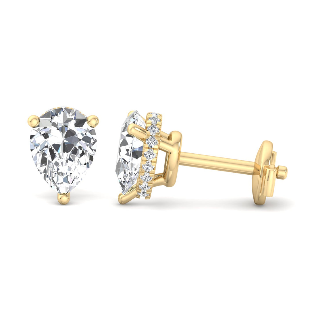 Rose Gold Diamond Stud Earrings - Krishnashray