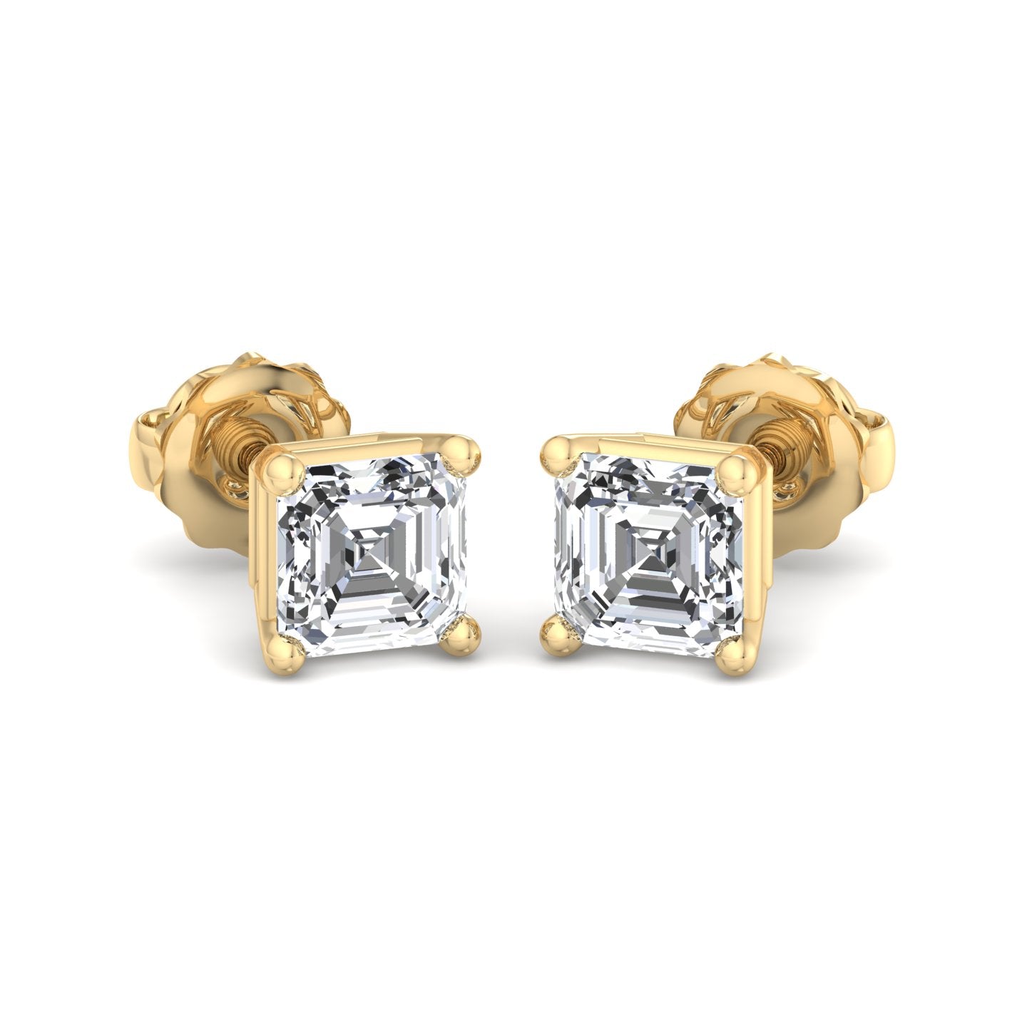 Asscher Cut Stud Earrings - Krishnashray