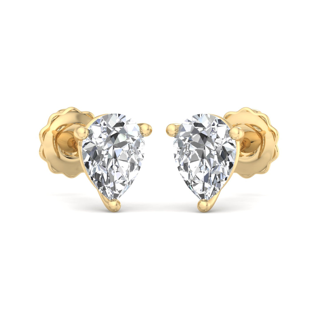 Elegant Pear Diamond Stud Earrings - Krishnashray