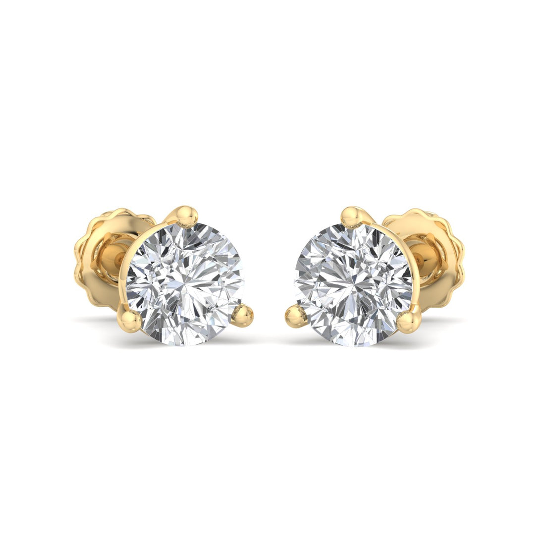 Round Cut Diamond Stud Earrings - Krishnashray