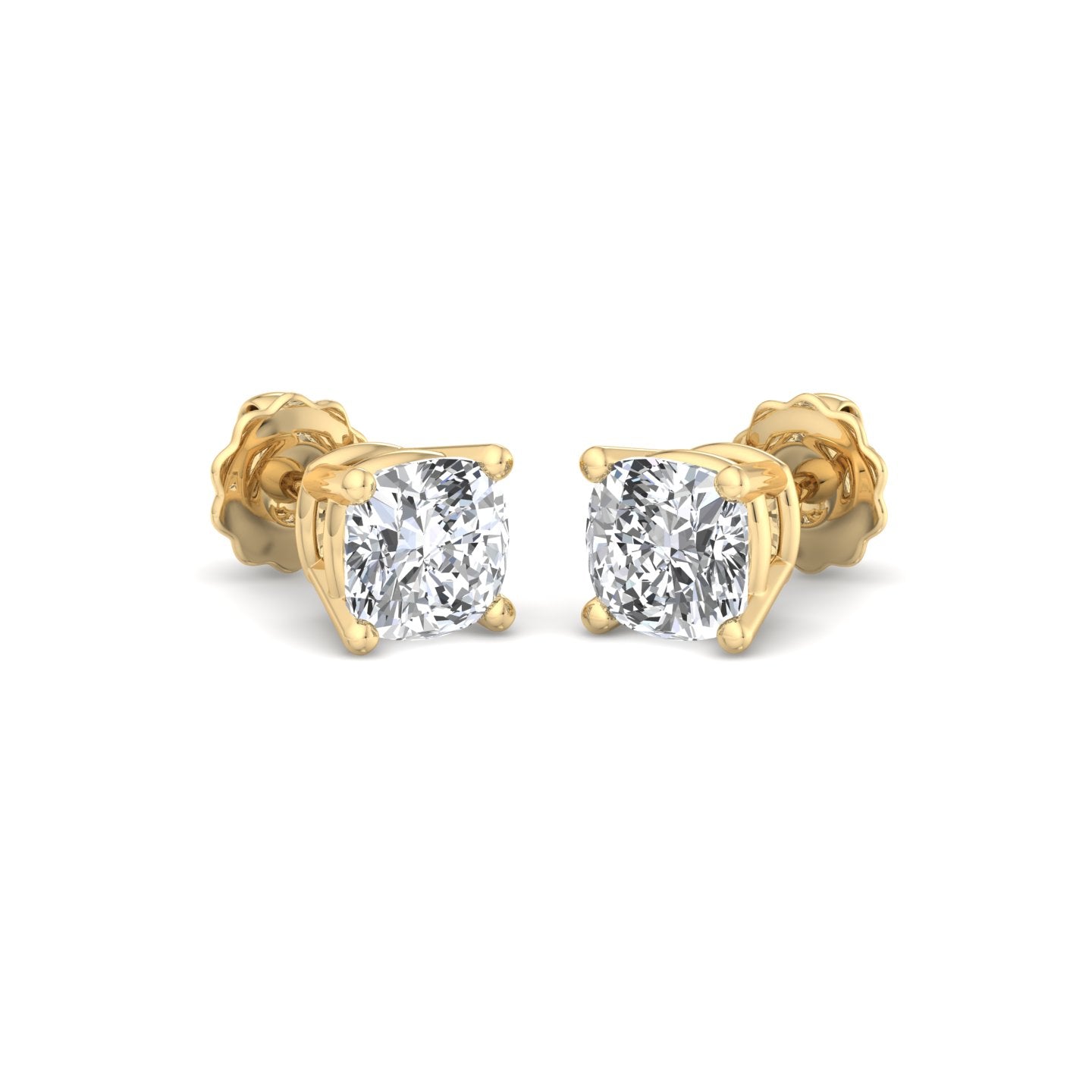 Cushion Cut Diamond Stud Earrings - Krishnashray