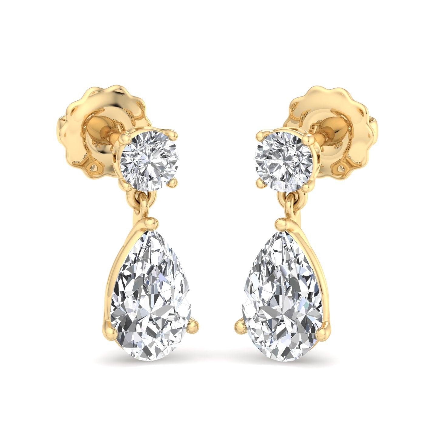 Teardrop Diamond Dangle Earrings - Krishnashray