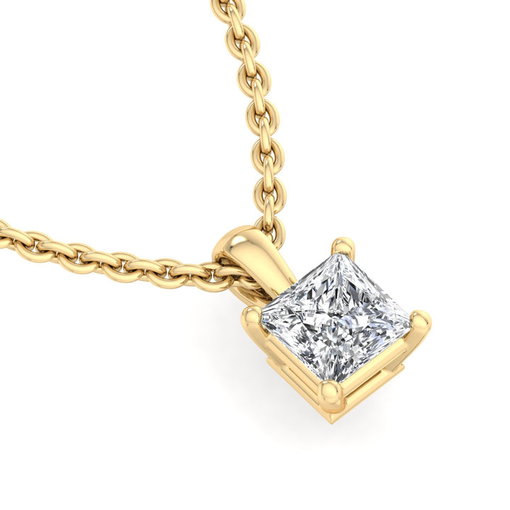 Regal Radiance Princess Cut Pendant - Krishnashray