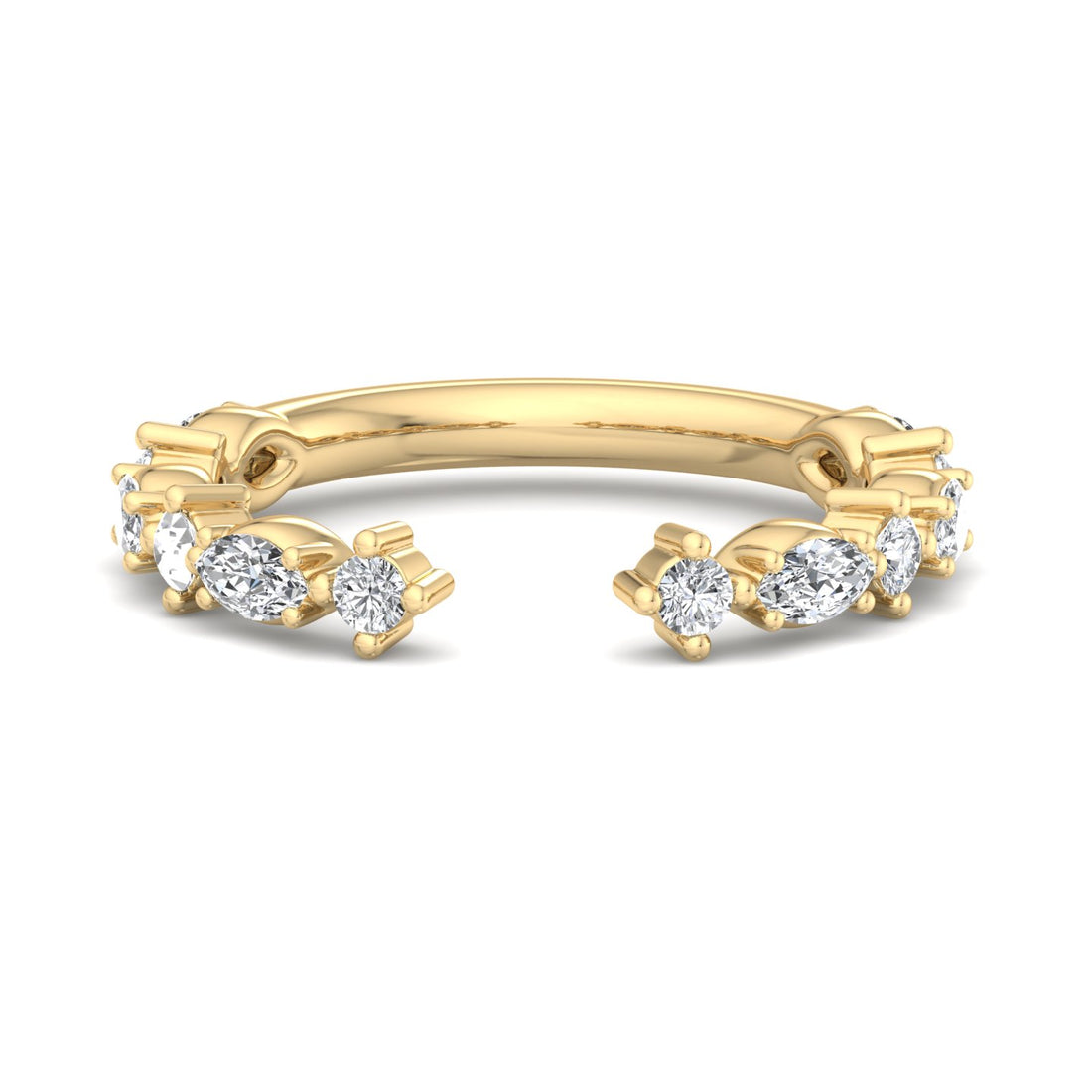 Open Gold Ring with Diamonds - Krishnashray