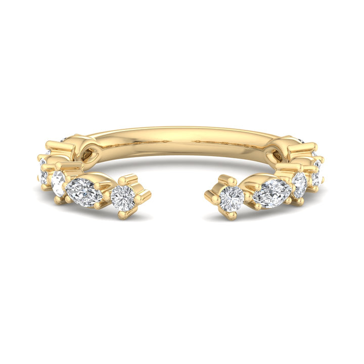 Open Gold Ring with Diamonds - Krishnashray