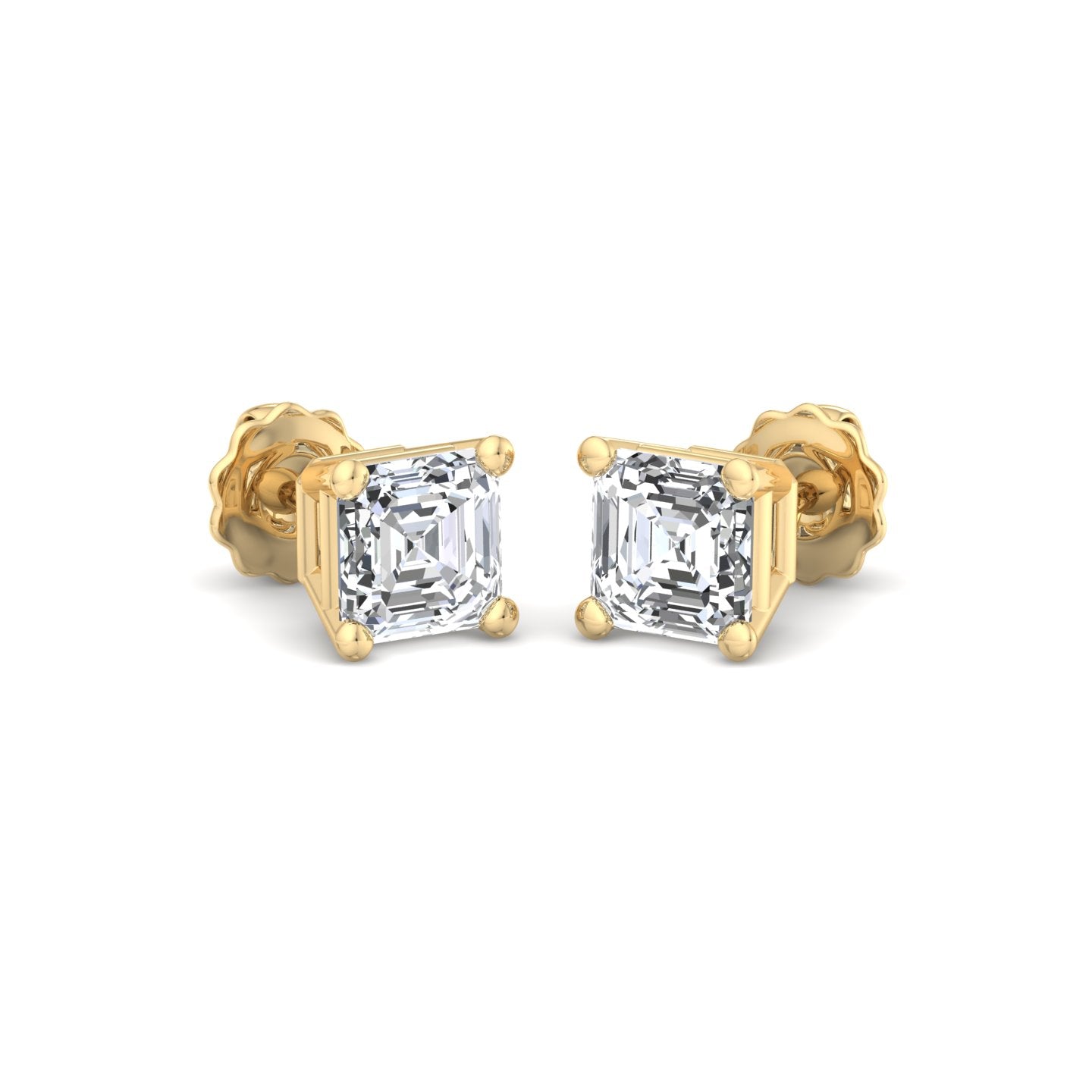 Emerald Cut Diamond Stud Earrings - Krishnashray