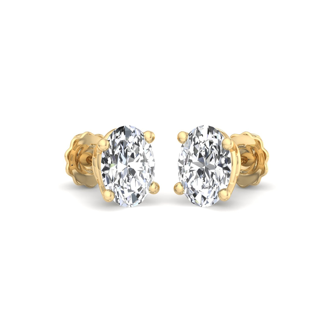 Oval Diamond Stud Earrings - Krishnashray