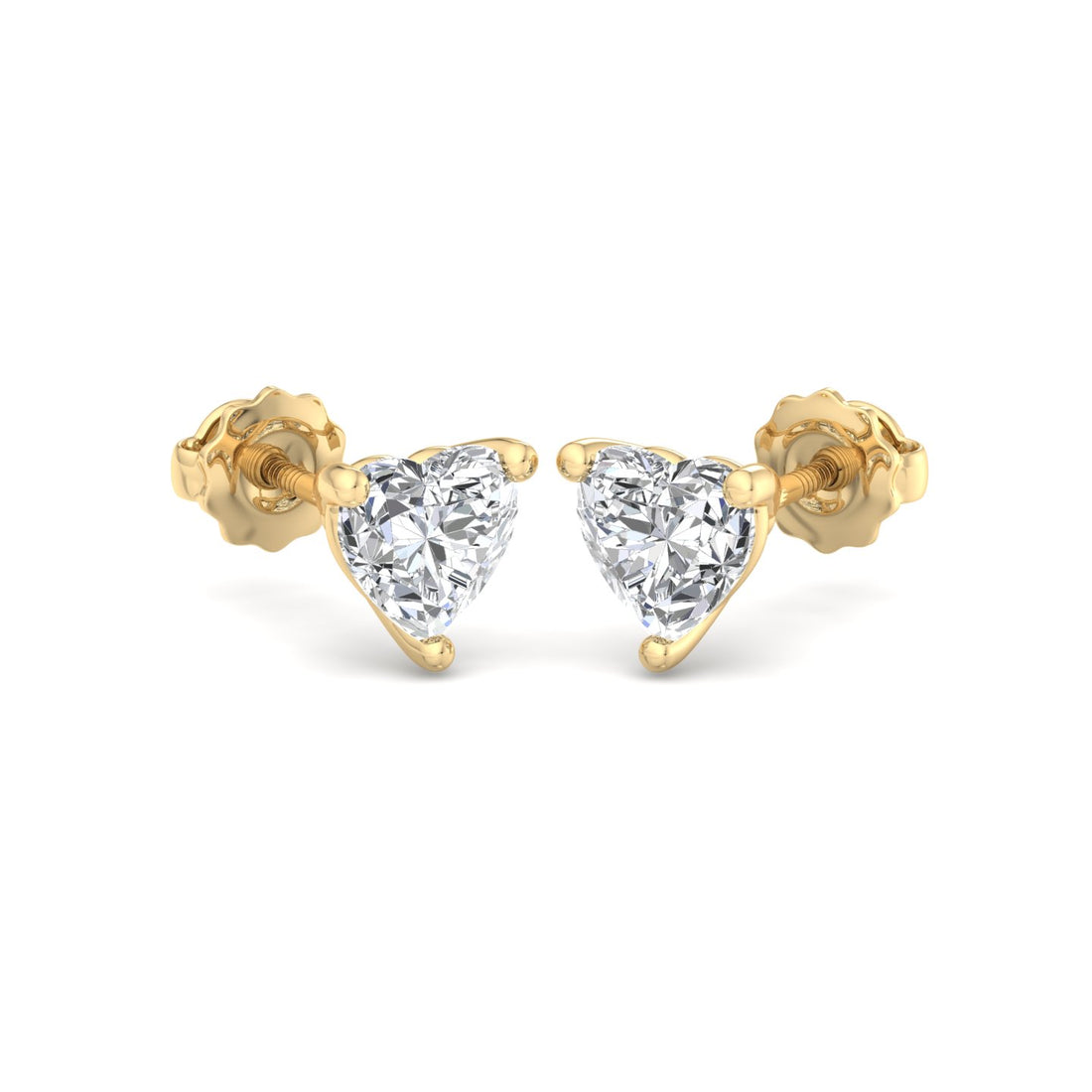 Heart Cut Diamond Earrings - Krishnashray