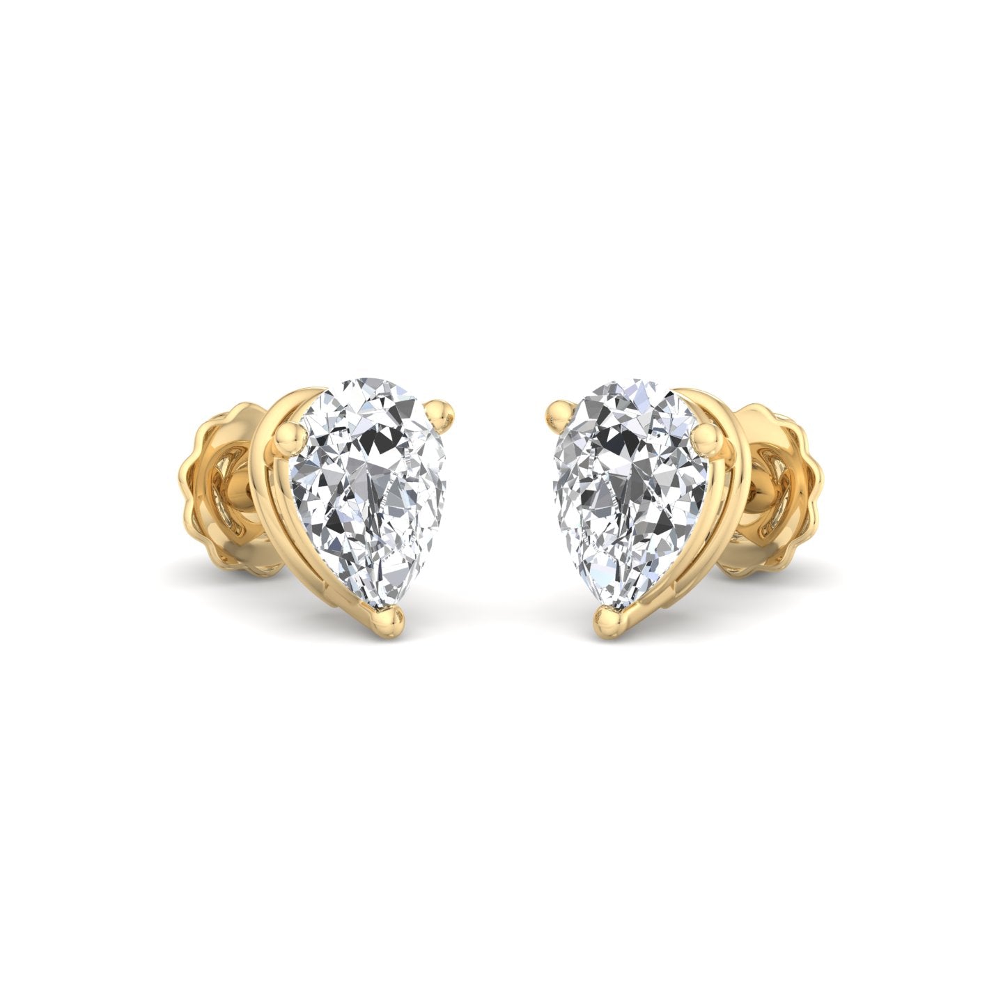 Heart-Shaped Diamond Stud Earrings - Krishnashray