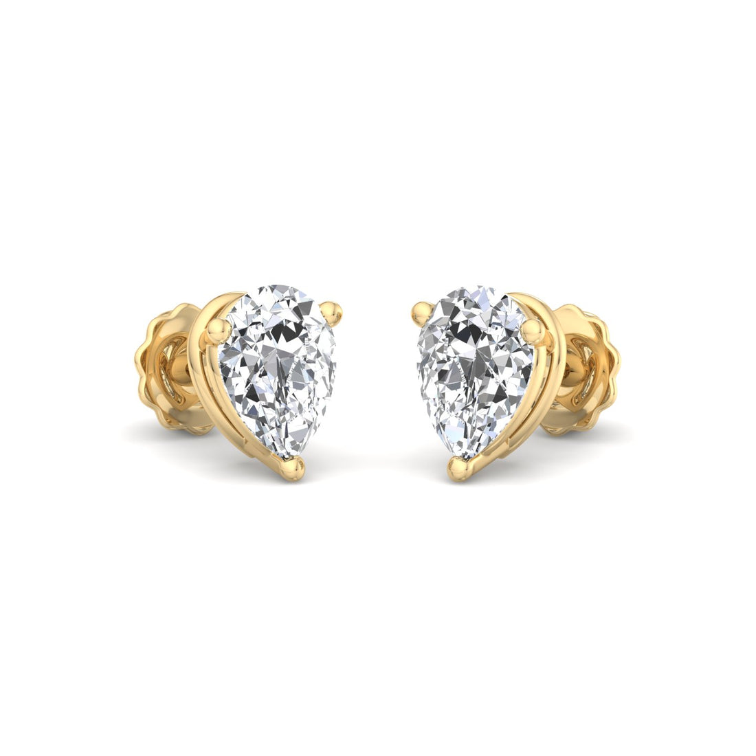 Heart-Shaped Diamond Stud Earrings - Krishnashray