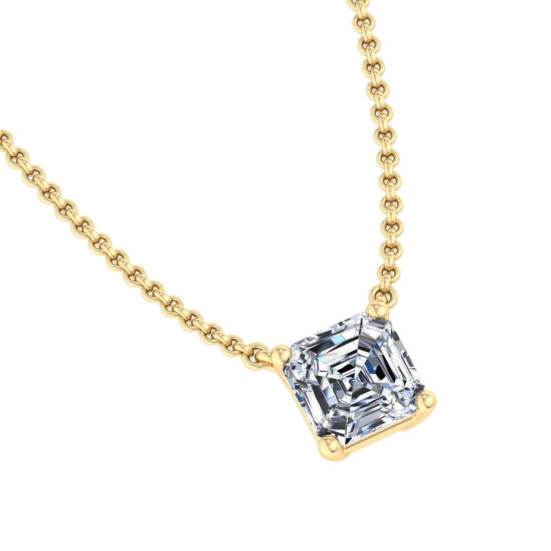 Square Cut Diamond Pendant