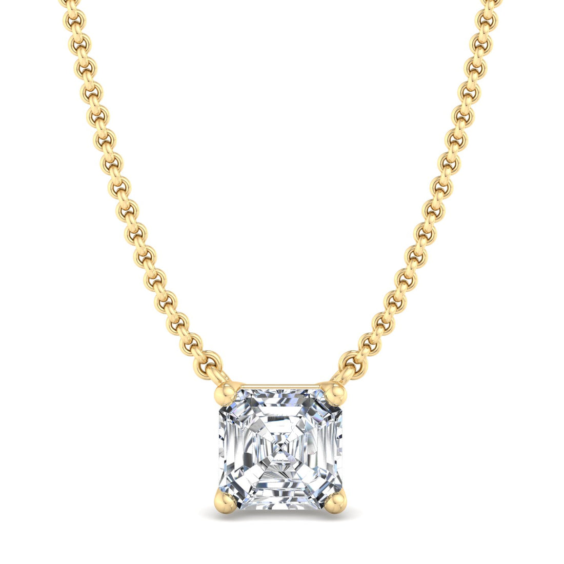 Square Cut Diamond Pendant