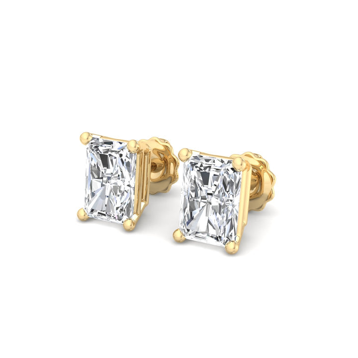 Square Cut Diamond Earrings - Krishnashray