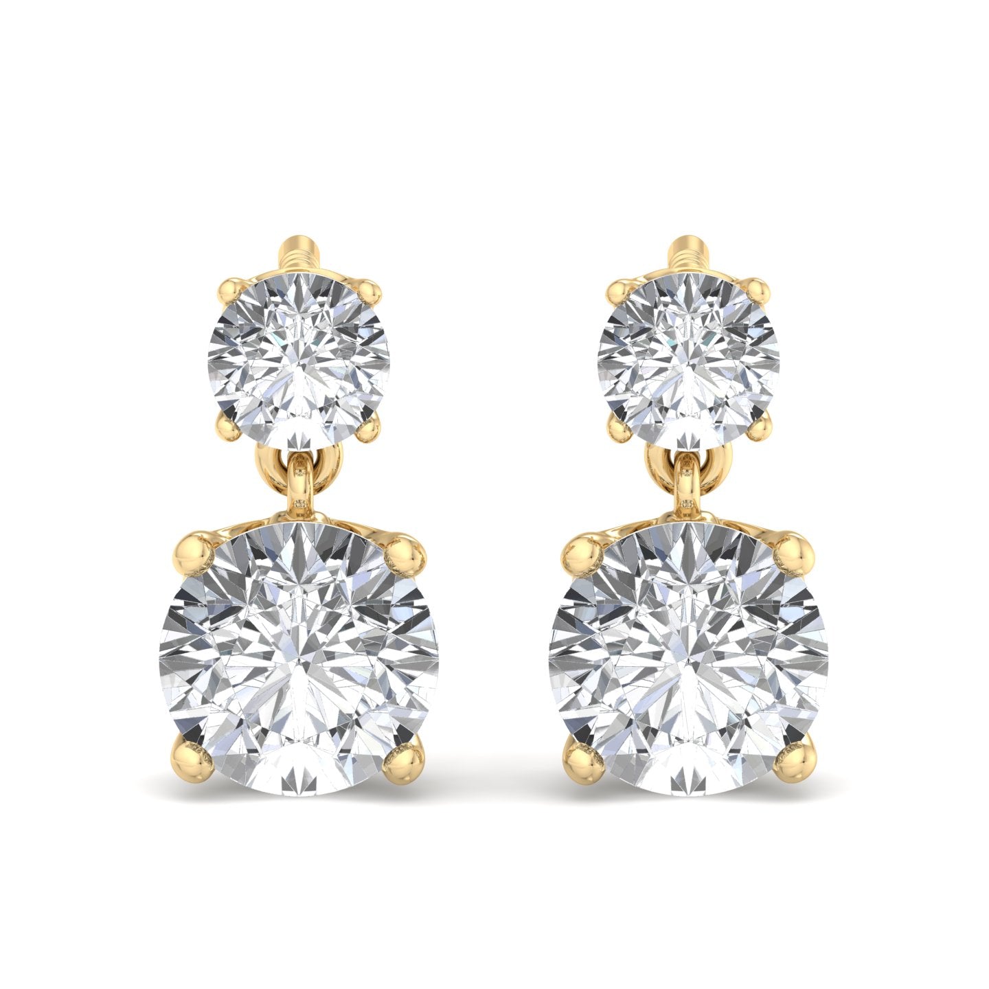 Double Diamond Drop Earrings - Krishnashray