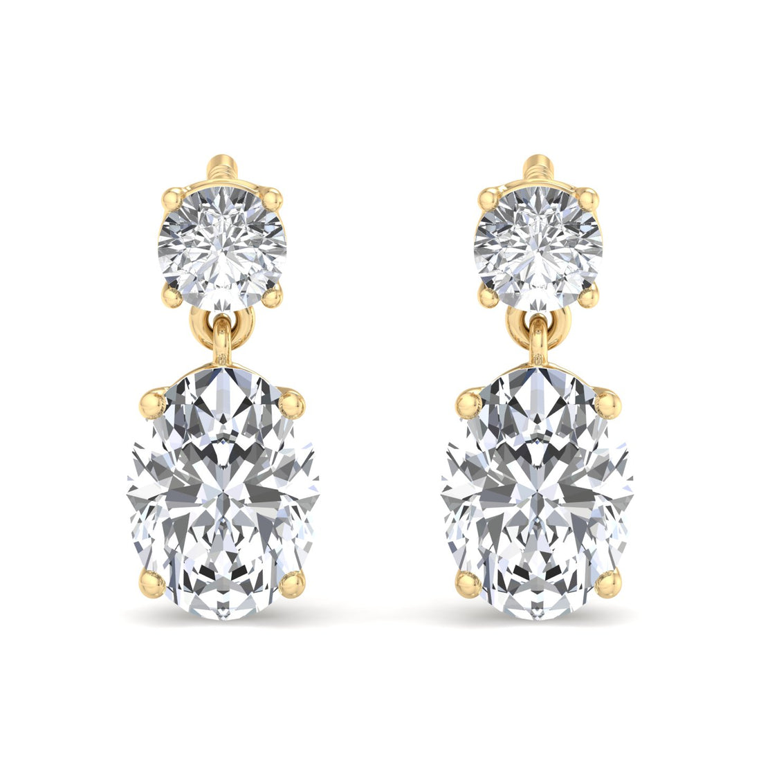 Double Diamond Drop Earrings - Krishnashray