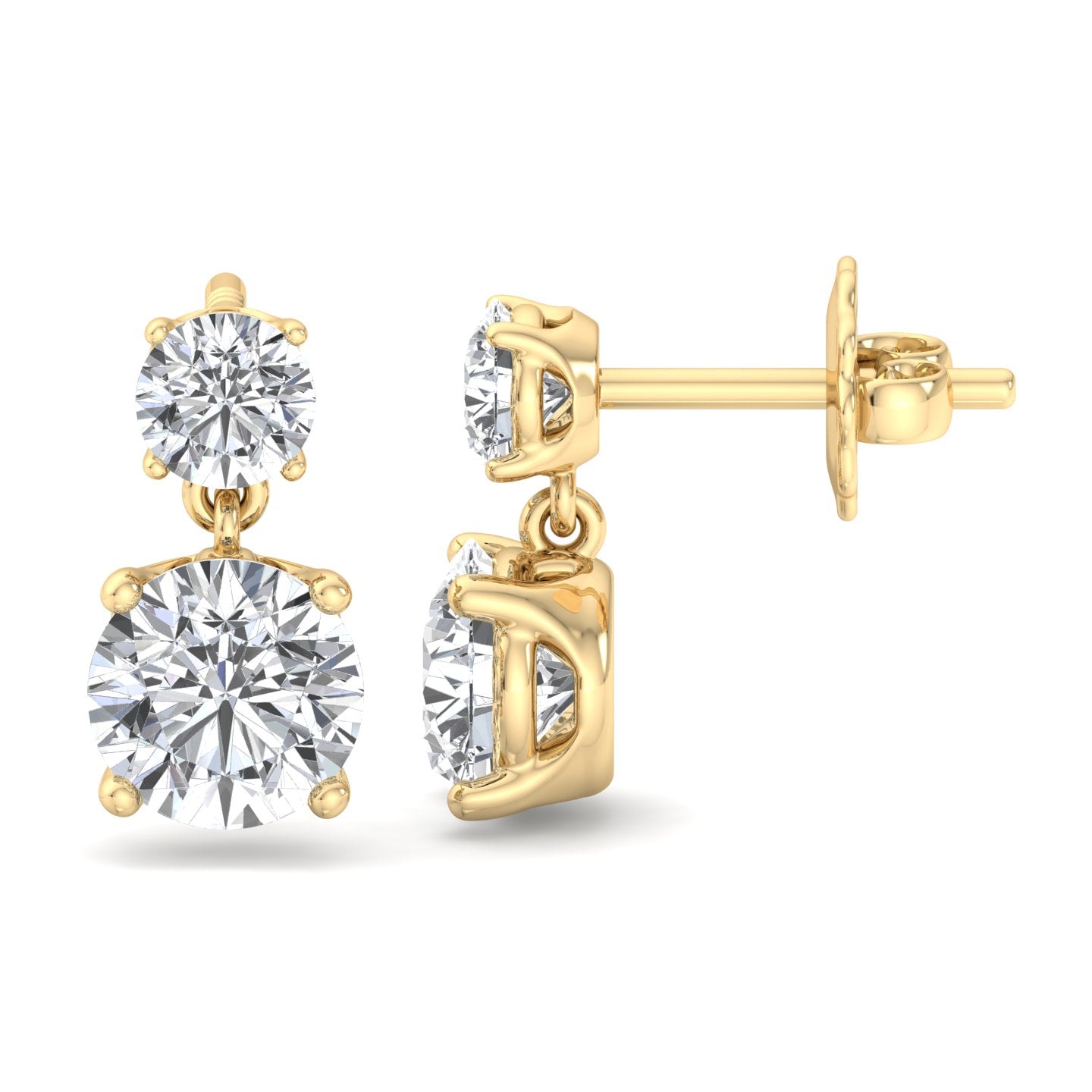 Double Diamond Drop Earrings - Krishnashray