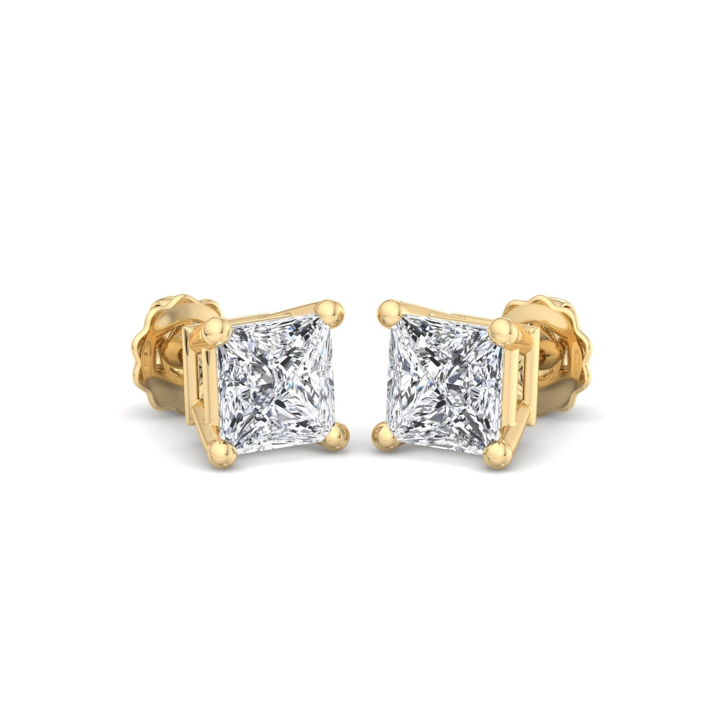 Princess Cut Diamond Stud Earrings - Krishnashray