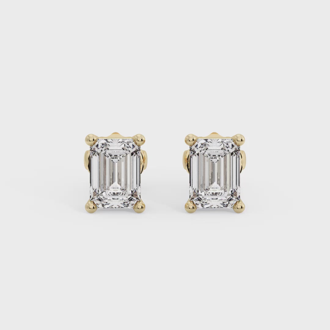Golden Light Emerald Studs